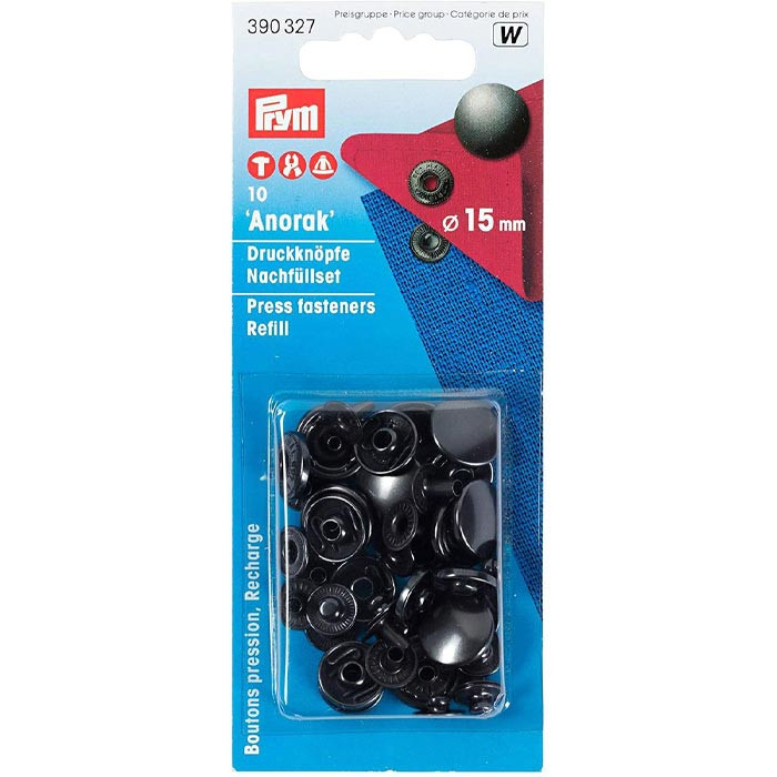 Recharge boutons pression anorak 15 mm Bruni Recharge boutons pression anorak 15 mm Bruni