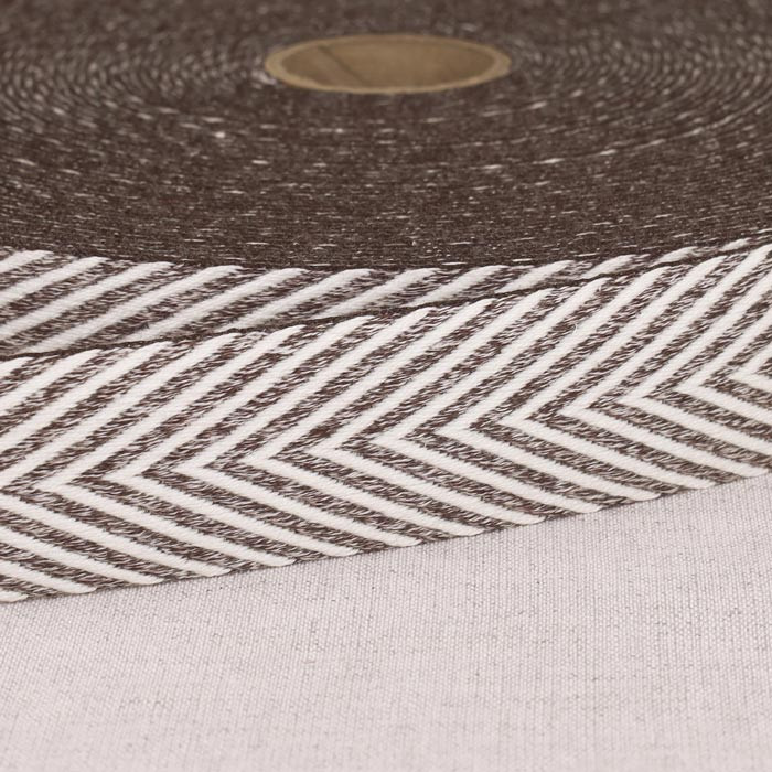 Sangle chevrons brun et blanc 30mm au mètre Sangle chevrons brun et blanc 30mm au mètre