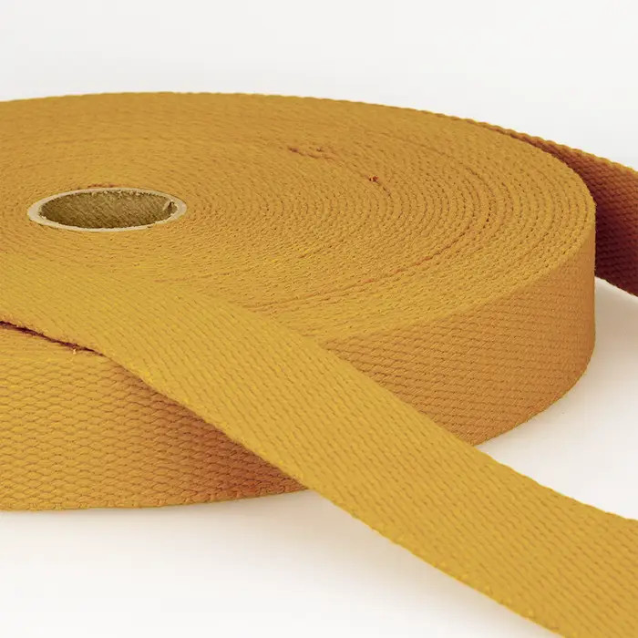 Sangle coton 30mm moutarde au mètre Sangle coton 30mm moutarde au mètre