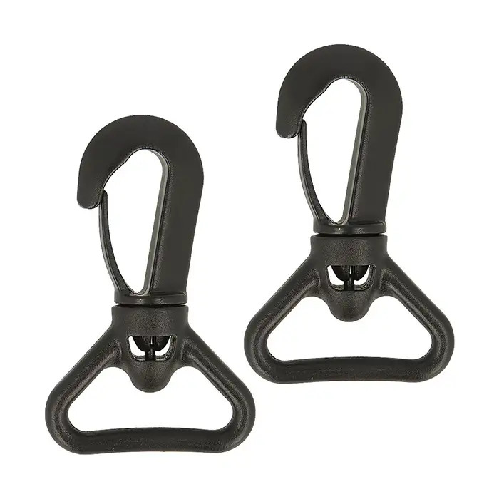 Set 2 mousquetons plastique noir 32mm Set 2 mousquetons plastique noir 32mm