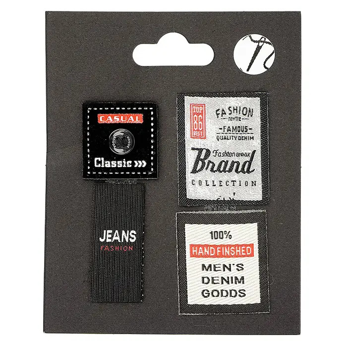 Set de 4 écussons à coudre Denim Noir Set de 4 écussons à coudre Denim Noir
