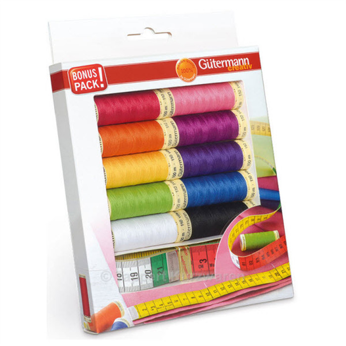 Set de fils couture Gütermann 10x100m + mètre Set de fils couture Gütermann 10x100m + mètre
