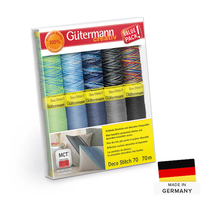 Set n°2 de 10 fils à coudre 70m Deco Stitch 70 Set n°2 de 10 fils à coudre 70m Deco Stitch 70