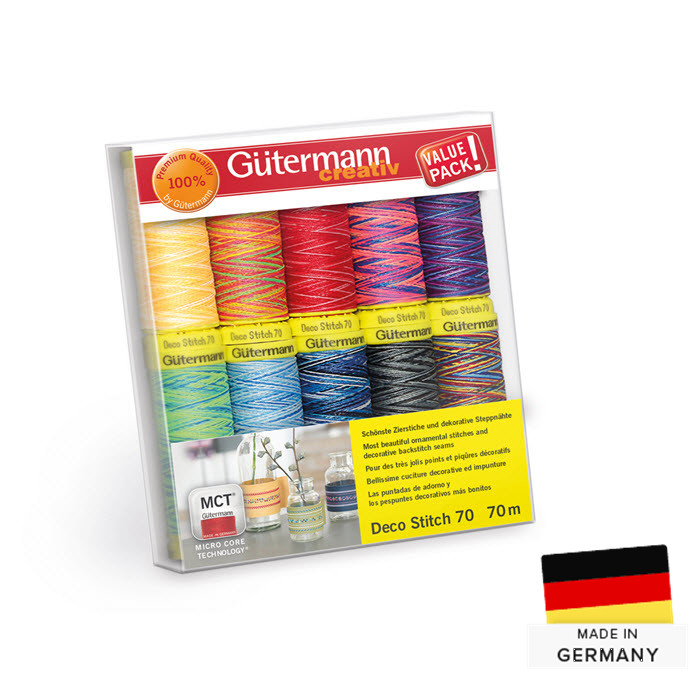 Set n°3 de 10 fils à coudre 70m Deco Stitch 70 Set n°3 de 10 fils à coudre 70m Deco Stitch 70
