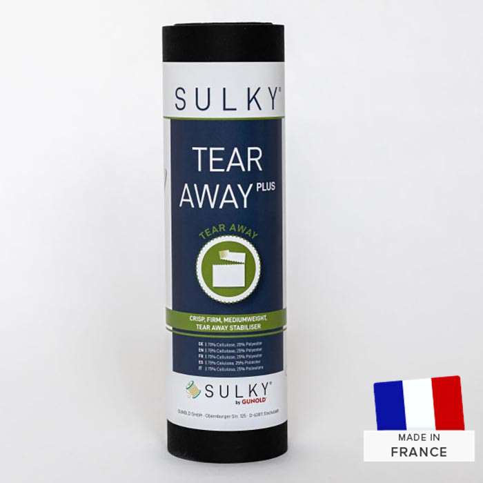 Sulky Tear Away Plus 50g/m2 noir 25cm x 10m Sulky Tear Away Plus 50g/m2 noir 25cm x 10m