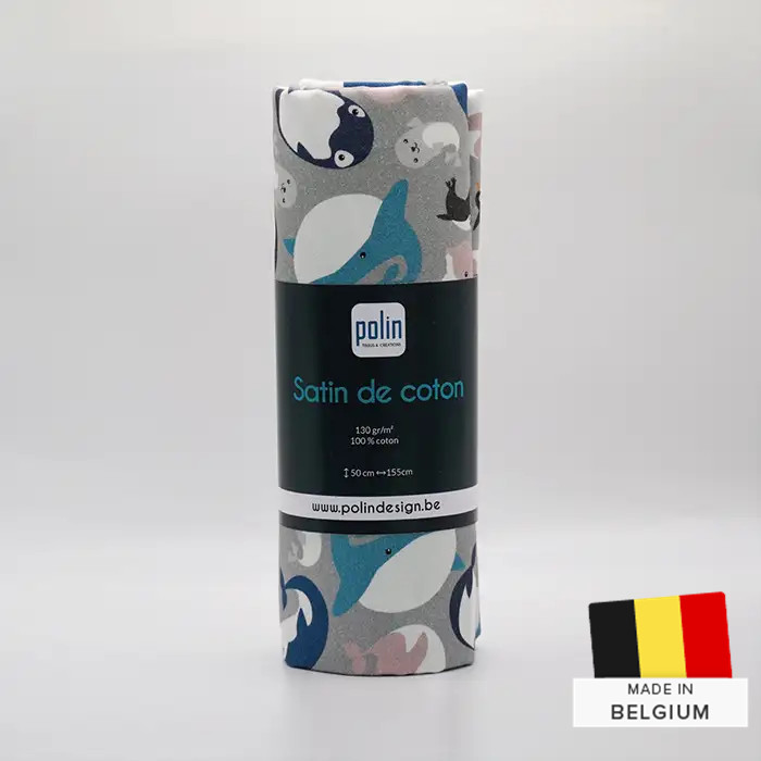 Tissu Satin de Coton Océan 50x155cm Tissu Satin de Coton Océan 50x155cm