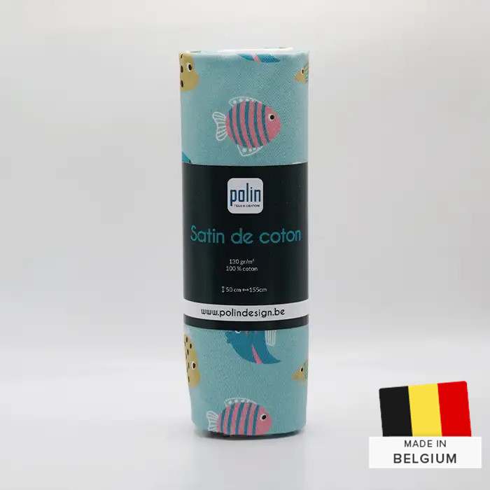 Tissu Satin de Coton Poisson 50x155cm Tissu Satin de Coton Poisson 50x155cm