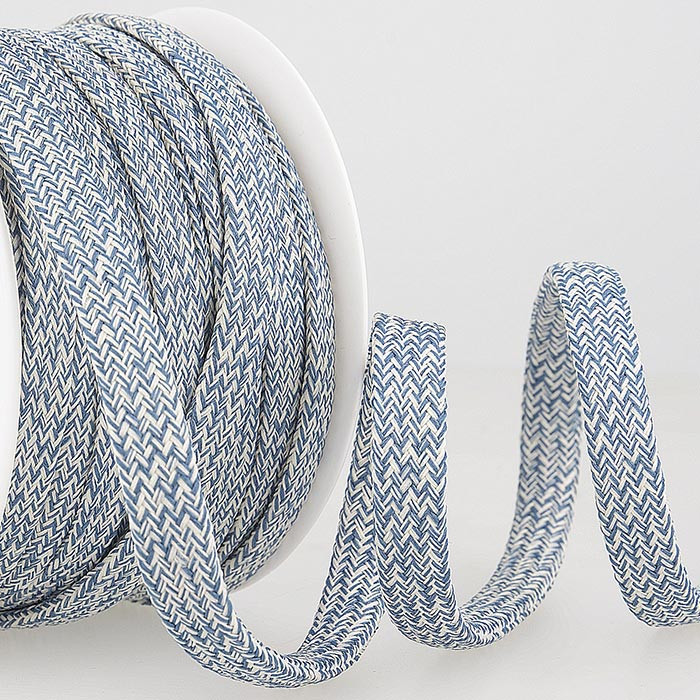 Tresse tubulaire chinée bleu 12mm /m Tresse tubulaire chinée bleu 12mm /m